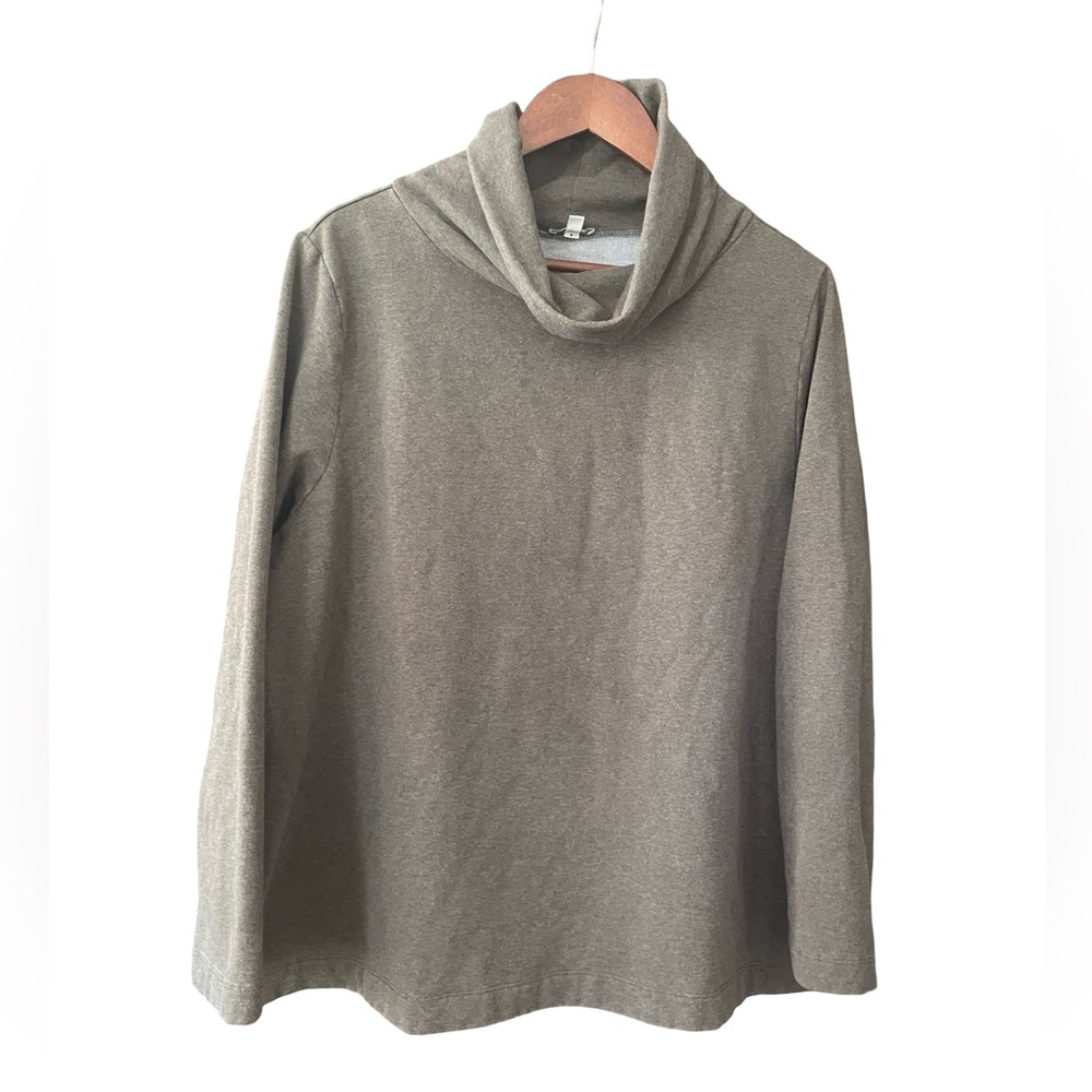 Talbots olive Green Cowl Neck Sweatshirt material